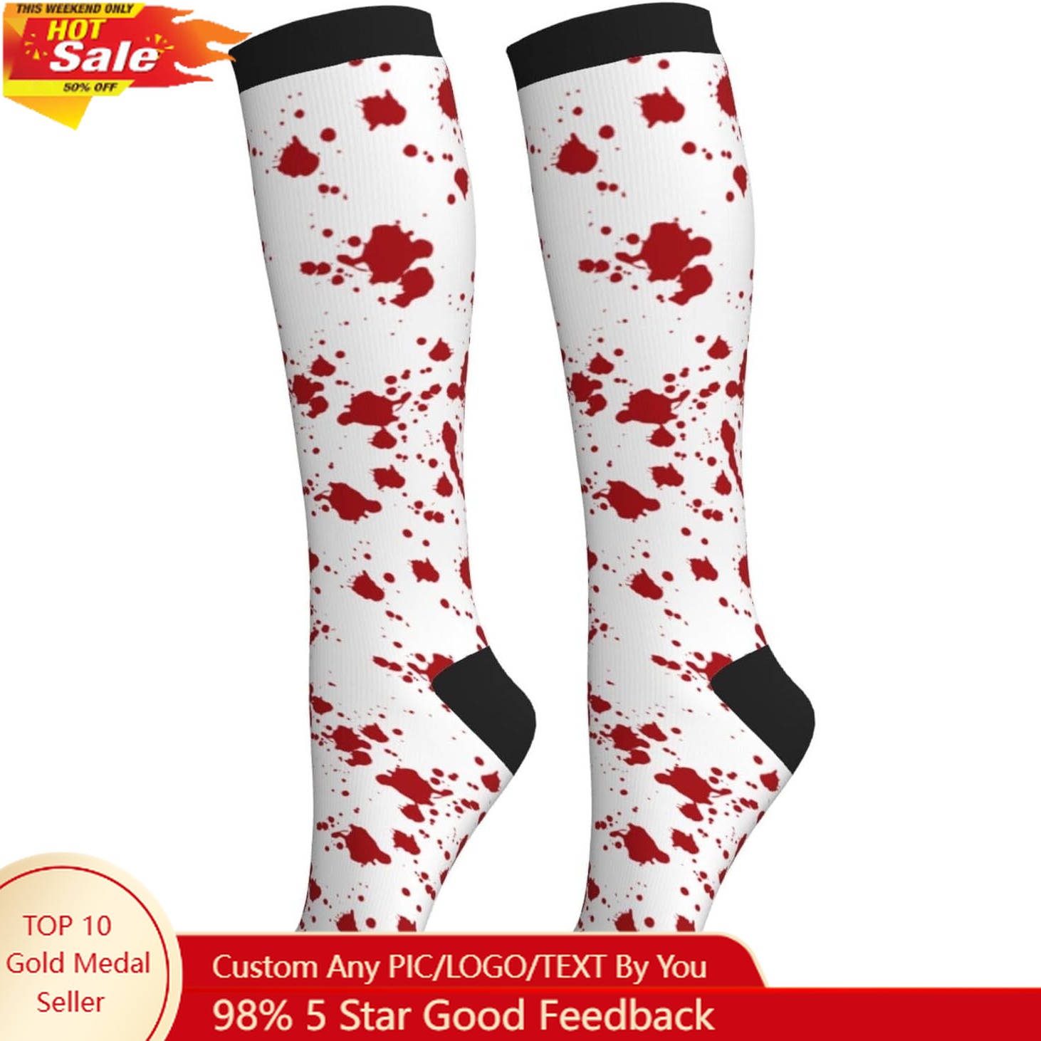 Knee High Sock Women - Kompressionssocken, Waden-Kniestrümpfe, Neuheit für Damen und